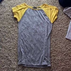 Yellow and grey dress